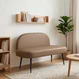 vidaXL Bancă tapițată cu spătar Cappuccino 110 x 60 x 76 cm 42040804
