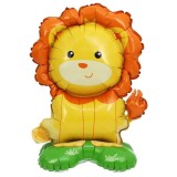 Balon Folie Leu cu Suport, 60cm, Ropet - Baloane Figurine Animale, Decor Petrecere Copii, Aniversare, Botez