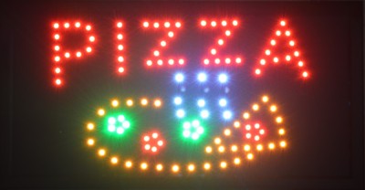 Reclama LED - PIZZA - de interior, 48 x 25 cm foto