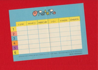 Orar pentru scolarii anului 1967-1968 - material promotional CEC foto