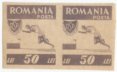 Romania, LP 199/1946, OSP nedantelat, pereche, eroare, MNH foto