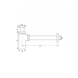 Sifon lavoar Hydroland, 1 1/4 inchi x 32 mm, forma patrata, alama, cromat