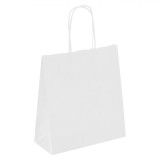 Pungă Cadou, model Kraft, Culoare Albă, Dimensiuni 26x11x35cm, Oem