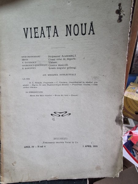 Revista Vieata Noua Nr. 4 Aprilie 1908