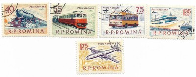 Romania (202) - Mijloace de transport, 1963 - serie obliterata foto