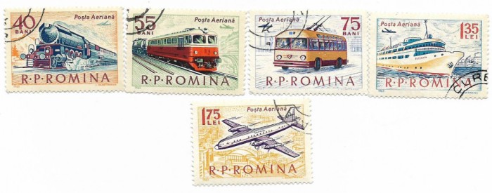 Romania (202) - Mijloace de transport, 1963 - serie obliterata