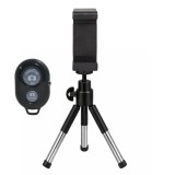 Kit filmare smartphone cu mini trepied extensibil din aluminiu, suport telefon universal cu arc si telecomanda Bluetooth, montura 1 4 inch, reglabil 1