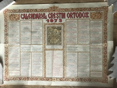 Calendar Crestin Ortodox 1973 foto