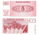 Slovenia 5 Tolari 1990 P-3 UNC