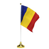 Steagul Romaniei, tricolor cu suport pentru birou, 15x21 cm, PRC