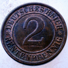 7.700 GERMANIA WEIMAR 2 RENTENPFENNIG 1924 A XF