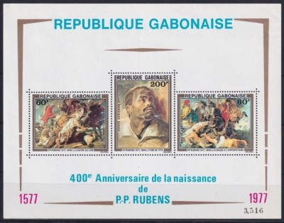 Gabon 1977 - picturi Rubens, bloc neuzat foto