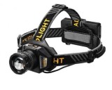 Lanternă de Cap cu 3 Acumulatori Li-ion 18650, Senzor miscare, Zoom, LED Laser, Lumina Alba sau Galbena, Indicator Baterie