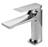Baterie Lavoar BiXXBi Bath X, Aerator Newport, Cartus Ceramic, Premium, Design Modern, Argintiu Lucios