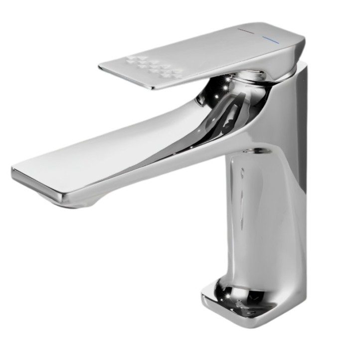 Baterie Lavoar BiXXBi Bath X, Aerator Newport, Cartus Ceramic, Premium, Design Modern, Argintiu Lucios