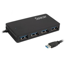 HUB extern SPACER, porturi USB: USB 3.0 x 4, conectare prin USB 3.0, cablu 15cm lungime, (incl. TV 0.8Lei), &amp;quot;SPHB-USB-4U30-03&amp;quot; foto