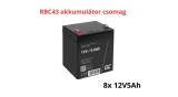 Pachet de baterii de &icirc;nlocuire APC RBC43 (8x 12V 5Ah)