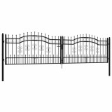 Cumpara ieftin Poarta de gard cu varf tip sulita, neagra, 406x100 cm, otel vopsit in camp electrostatic