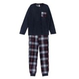 Set Pijama de Iarnă Fleece Albastru Carouri pentru Bărbați, CMCLASS