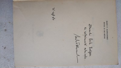 TEATRU.BUNA ZI DE MAINE.-RADU F.ALEXANDRU CU DEDICATIE SI SEMNATURA PENTRU RADU BELIGAN-1980 X3. foto