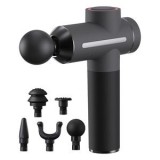 Pistol de masaj fără fir, 5 accesorii, 12 viteze, negru, CMCLASS
