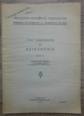 Cinci conferinte de astronomie - Gheorghe Bratu/ 1942 foto