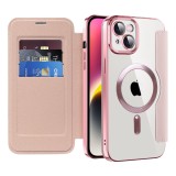 Husa iPhone 14 Plus Asteroid GSM SmartMag Book Case, roz