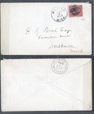 United States 1895 Postal History, Cover Milford to Northville D.058 foto