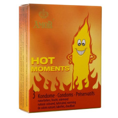 Amor Hot Moments - Prezervative cu efect &icirc;ncălzire, 3 buc