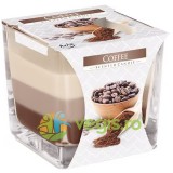 Lumanare Parfumata in Pahar In Trei Culori cu Aroma Cafea