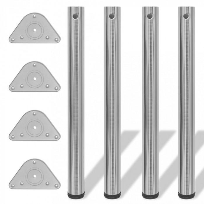 Picioare masa inaltime reglabila, nichel slefuit, 710 mm, 4 buc.