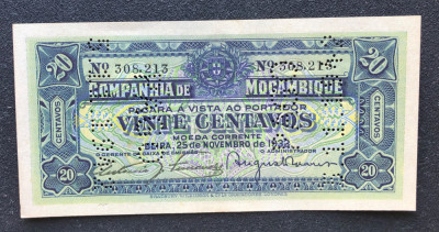 Mozambic 20 centavos 1933 foto