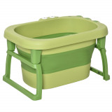 HOMCOM Cadă pentru Băiță Nou-Născuți și Copii 0-6 Ani, Plastic Antiderapant, Verde, Dimensiuni 75.3x55.4x43cm | Aosom Rom&acirc;nia