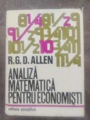 Analiza matematica pentru economisti- R. G. D. Allen foto