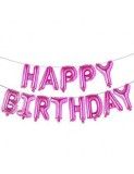 Baloane Folie Roz(Magenta) Happy Birthday - 340x40 cm