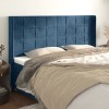 VidaXL Tăblie pat cu urechi albastru &icirc;nchis 163x16x118/128 cm catifea 3119638