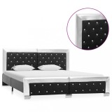Cumpara ieftin Cadru de pat, negru, 160 x 200 cm, piele ecologică