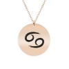 Colier argint 925 placat cu aur Roz personalizat cu semn zodiacal Rac, Coliere argint