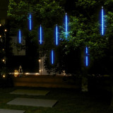 Lumini de meteoriti 8 buc. albastru 30 cm 192 LED-uri int./ext. GartenMobel Dekor, vidaXL