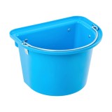 Găleată hrănire cabaline 12L, albastru, cu fixare, m&acirc;ner metalic, robustă, semicirculară