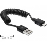 Cablu periferic Delock USB 2.0 Male tip A - microUSB 2.0 Male tip B 0.6m negru