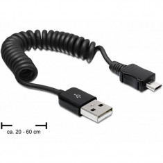 Cablu periferic Delock USB 2.0 Male tip A - microUSB 2.0 Male tip B 0.6m negru foto