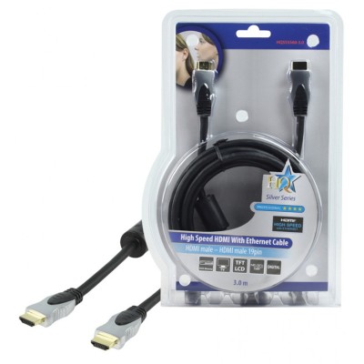 Cablu HDMI tata - HDMI tata High Speed cu Ethernet 3m HQ foto