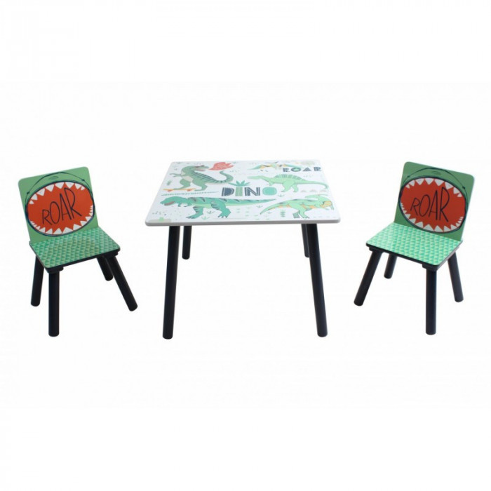 Set 2 scaune cu birou U-Grow, birou 60 x 60 x 44 cm, scaun 26.8 x 26.8 x 51 cm, lemn