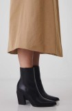 Medicine botine femei, culoarea negru, cu toc drept