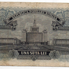 Bancnotă 100 lei - Republica Populară Română, 1952