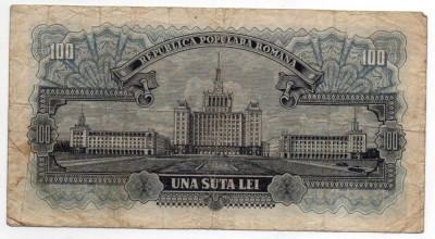 Bancnotă 100 lei - Republica Populară Rom&amp;acirc;nă, 1952 foto