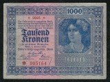 AUSTRIA 1000 / 1.000 COROANE / KRONEN 1922 , P-78a.1 , VF / VF +