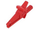 Bornă crocodil roșie 10A 600V DC ELECTRO-PJP