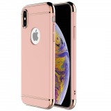 Husa iPhone X Elegance Luxury 3in1 Rose Gold, Protectie Completa, Anti-zgarieturi, PC Dur, Bumpere Cromate, Montaj Facil